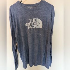 The North Face Heather Blue Graphic Long Sleeve Tee